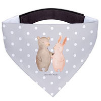 Produktbild von Mr. & Mrs. Panda Hundehalsband Bandana Bär und Hase Umarmen Grau Polyester Größe L