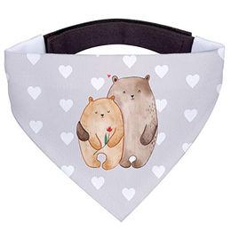 Mr. & Mrs. Panda Hundehalsband Bandana Bären Liebe Grau aus Polyester Größe L – Bild 1 von 4