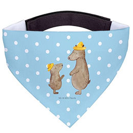 Mr. & Mrs. Panda Hundehalsband Bandana Bären mit Hut aus Polyester in Türkis und Blau Größe L – Bild 1 von 3
