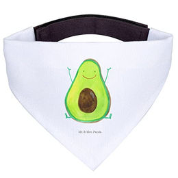 Mr. & Mrs. Panda Hundehalsband Bandana Dreieckstuch Avocado Motiv Weiß aus Polyester – Bild 1 von 2