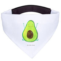 Produktbild von Mr. & Mrs. Panda Hundehalsband Bandana Dreieckstuch Avocado Motiv Weiß aus Polyester