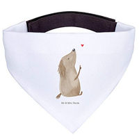 Produktbild von Mr. & Mrs. Panda Hundehalsband Bandana Dreieckstuch Liebe Weiß Polyester Größe L