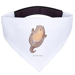 Mr. & Mrs. Panda Hundehalsband Bandana Dreieckstuch Otter Umarmen Weiß Polyester – Bild 1 von 4