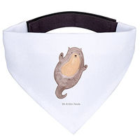 Produktbild von Mr. & Mrs. Panda Hundehalsband Bandana Dreieckstuch Otter Umarmen Weiß Polyester