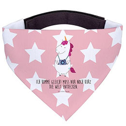Mr. & Mrs. Panda Hundehalsband Bandana Einhorn Fotograf aus Polyester in Rosa und Rot Größe L – Bild 1 von 4