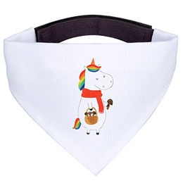 Mr. & Mrs. Panda Hundehalsband Bandana Einhorn und Pilz Design Weiß aus Polyester – Bild 1 von 3