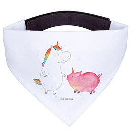 Mr. & Mrs. Panda Hundehalsband Bandana Einhorn und Schwein aus Polyester in Weiß Größe L – Bild 1 von 3