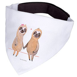 Mr. & Mrs. Panda Hundehalsband Bandana Faultier Pärchen Weiß aus Polyester Größe L – Bild 1 von 3