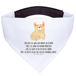 Mr. & Mrs. Panda Hundehalsband Bandana für Corgis aus Polyester Weiß Größe L – Bild 1 von 3