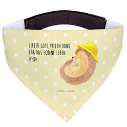 Mr. & Mrs. Panda Hundehalsband Bandana Igel Beten Gelb aus Polyester Größe L – Bild 1 von 6