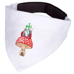 Mr. & Mrs. Panda Hundehalsband Bandana Marienkäfer und Fliegenpilz aus Polyester in Weiß Größe L – Bild 1 von 3