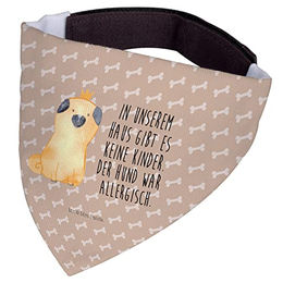 Mr. & Mrs. Panda Hundehalsband Bandana Mops Krone Halstuch aus Polyester in Braun und Beige – Bild 1 von 4