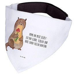Mr. & Mrs. Panda Hundehalsband Bandana Otter Blumenstrauß aus Polyester in Weiß Größe L – Bild 1 von 3