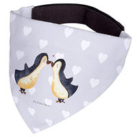 Produktbild von Mr. & Mrs. Panda Hundehalsband Bandana Pinguin Liebe Grau aus Polyester Größe L