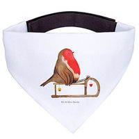 Produktbild von Mr. & Mrs. Panda Hundehalsband Bandana Rotkehlchen Schlitten Weiß Polyester Größe L