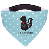 Produktbild von Mr. & Mrs. Panda Hundehalsband Bandana Stinktier Blume Türkis aus Polyester Größe L