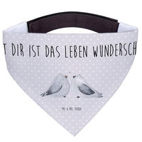 Produktbild von Mr. & Mrs. Panda Hundehalsband Bandana Turteltauben Grau Weiß Polyester Größe L