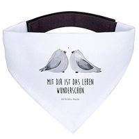 Produktbild von Mr. & Mrs. Panda Hundehalsband Bandana Turteltauben Liebe Weiß Größe L