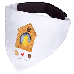 Mr. & Mrs. Panda Hundehalsband Bandana Vogel Haus aus Polyester in Weiß Größe L – Bild 1 von 3