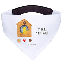 Mr. & Mrs. Panda Hundehalsband Bandana Vogel Haus aus Polyester in Weiß Größe L – Bild 1 von 6