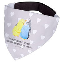 Produktbild von Mr. & Mrs. Panda Hundehalsband Bandana Wellensittich Liebe aus Polyester in Grau und Bunt