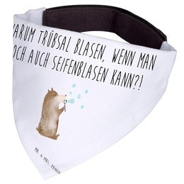 Mr. & Mrs. Panda Hundehalsband Bär Seifenblasen aus Polyester in Weiß Größe M – Bild 1 von 3