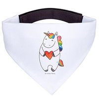 Produktbild von Mr. & Mrs. Panda Hundehalsband Dreieckstuch Einhorn Herz Weiß Polyester Größe L