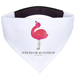 Mr. & Mrs. Panda Hundehalsband Dreieckstuch Flamingo Rosa Weiß Polyester Größe L – Bild 1 von 3