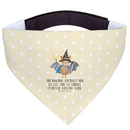 Mr. & Mrs. Panda Hundehalsband Dreieckstuch Fledermaus Zauberer aus Polyester in Gelb und Beige Größe S – Bild 1 von 3
