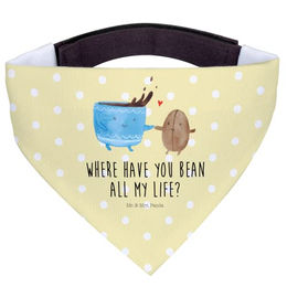Mr. & Mrs. Panda Hundehalsband Dreieckstuch Kaffee Bohne Gelb Bunt aus Polyester Größe L – Bild 1 von 8