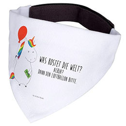 Mr. & Mrs. Panda Hundehalsband Einhorn Luftballon Halstuch aus Polyester Weiß Größe M – Bild 1 von 2