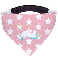 Produktbild von Mr. & Mrs. Panda Hundehalsband Einhorn Sternenhimmel Halstuch aus Polyester Größe S in Rot und Rosa