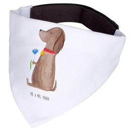 Mr. & Mrs. Panda Hundehalsband Halstuch mit Blumenmuster Weiß aus Polyester Größe L – Bild 1 von 4