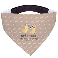 Produktbild von Mr. & Mrs. Panda Hundehalsband Mops Design Halstuch aus Polyester in Braun und Beige Größe S