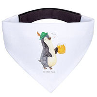 Produktbild von Mr. & Mrs. Panda Hundehalsband Pinguin Bier Halstuch aus Polyester Weiß Größe L