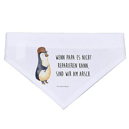 Mr. & Mrs. Panda Hundehalsband Pinguin Design Halstuch aus Polyester Weiß Größe M – Bild 1 von 2