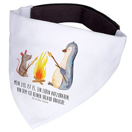 Mr. & Mrs. Panda Hundehalsband Pinguin Lagerfeuer Bandana aus Polyester Weiß Größe M – Bild 1 von 3