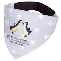 Produktbild von Mr. & Mrs. Panda Hundehalsband Pinguin Liebe Halstuch aus Polyester Größe M Grau Weiß