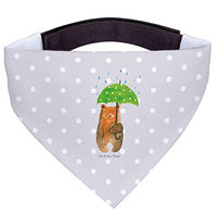Produktbild von Mr. & Mrs. Panda Hundehalsband Stoff Halstuch Bär Regenschirm Grau Bunt Größe M