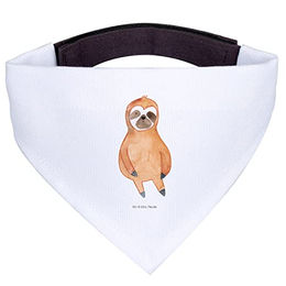 Mr. & Mrs. Panda Hundehalsband Stoff Halstuch Faultier Motiv Weiß Größe M – Bild 1 von 4