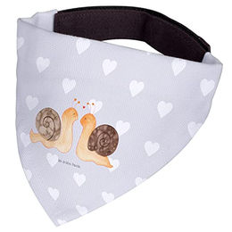 Mr. & Mrs. Panda Hundehalsband Stoff Halstuch Schnecken Liebe Grau Bunt Größe S – Bild 1 von 2