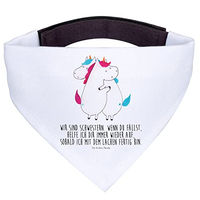 Produktbild von Mr. & Mrs. Panda Hundehalsbandtuch Einhörner Umarmen Weiß Polyester Größe L