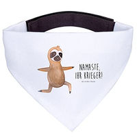 Produktbild von Mr. & Mrs. Panda Hundehalsbandtuch Faultier Yoga Bandana Weiß Größe L
