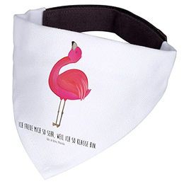 Mr. & Mrs. Panda Hundehalsbandtuch Flamingo Stolz Rosa Weiß Polyester Größe L – Bild 1 von 3