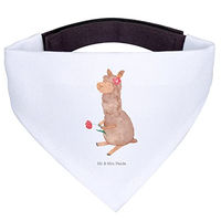 Produktbild von Mr. & Mrs. Panda Hundehalstuch Alpaka Blume Weiß aus Polyester Größe L
