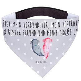 Mr. & Mrs. Panda Hundehalstuch Axolotl Design aus Stoff in Grau und Bunt Größe L – Bild 1 von 7