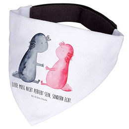 Mr. & Mrs. Panda Hundehalstuch Axolotl Liebe Weiß Polyester Größe M – Bild 1 von 2