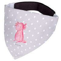 Produktbild von Mr. & Mrs. Panda Hundehalstuch Axolotl Motiv in Grau und Rosa aus Stoff Größe S