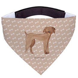 Mr. & Mrs. Panda Hundehalstuch Bandana aus Polyester mit Herz Motiv in Braun und Beige Größe L – Bild 1 von 5