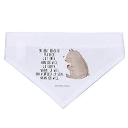 Produktbild von Mr. & Mrs. Panda Hundehalstuch Bandana Bär und Marienkäfer Weiß Größe M